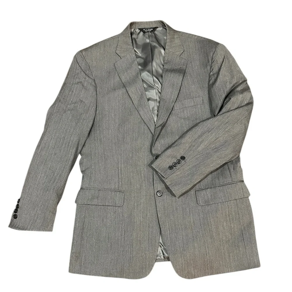 Jos A. Bank Signature Collection Tailored Fit Wool Sport Coat Mens Size 42R Gray